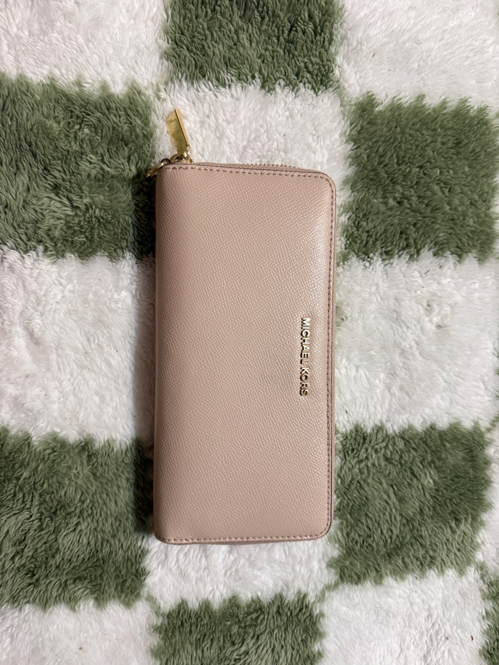 Michael Kors Blush Pink Saffiano Leather Zip Wallet